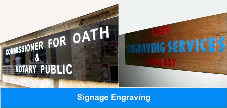 laser engraved signage