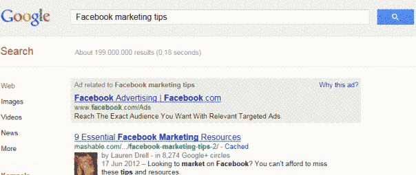 Facebook page optimization