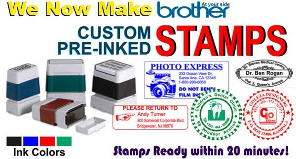 brother pre-inked stamps