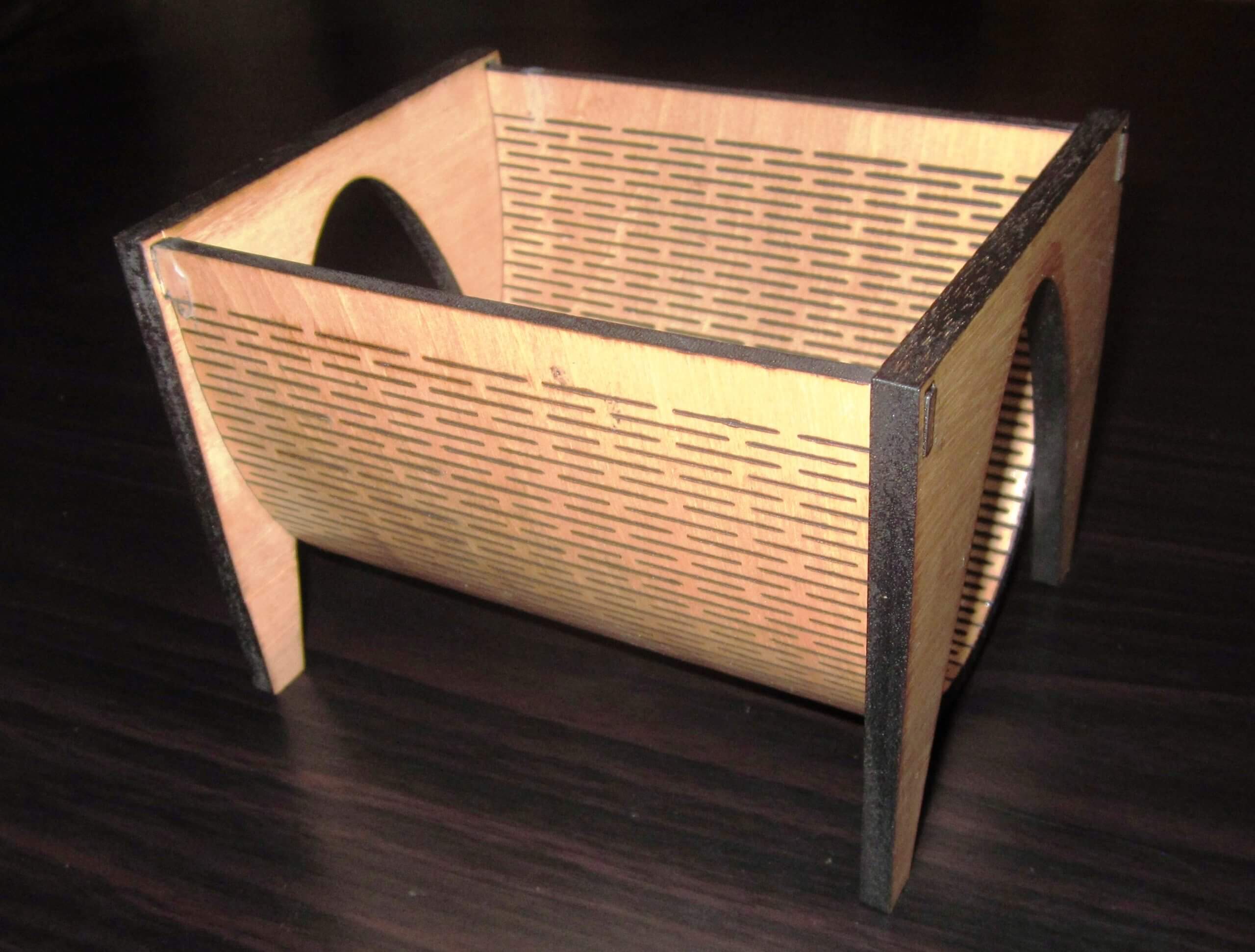 living hinge curved business card holders