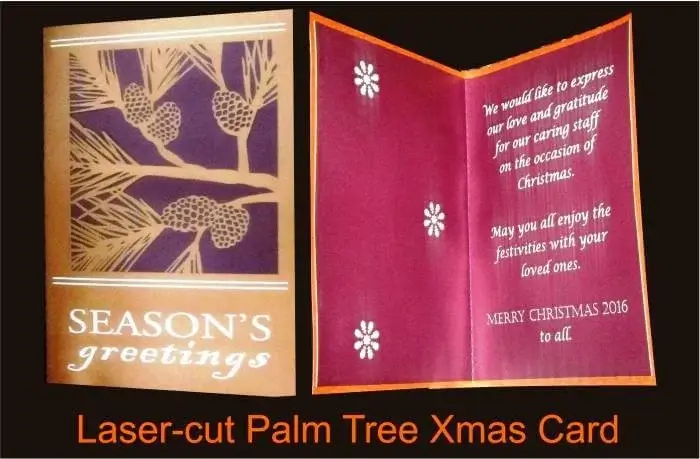 Laser-Cut Palm Tree Christmas Card