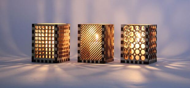 Patterned Handmade Wooden Lampshades