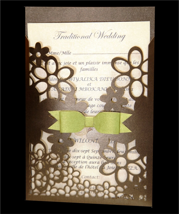Simple Flower Wedding Pocket Card