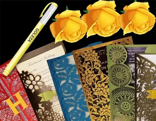 Laser-cut Wedding Card Designs