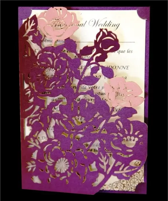 Rose Flower Framed Wedding Card