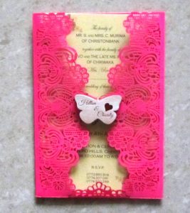 Mesh Design Wedding Card