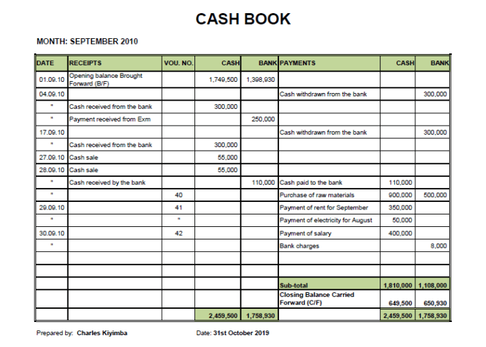 cash book